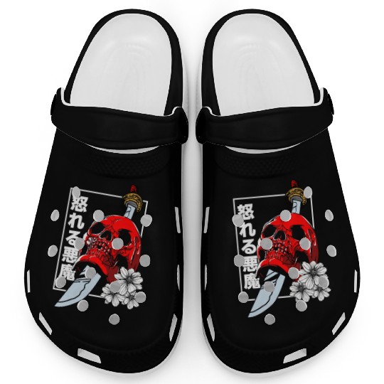 Japanese skull Demon Vaporwave Harajuku Aesthetic Clogs