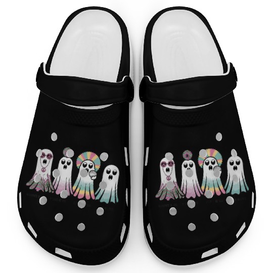 Psychedelic Retro Ghosts Groovy, Disco, Hippie Clogs