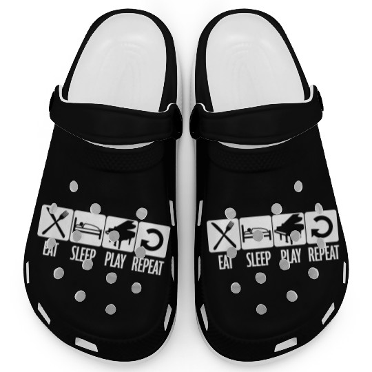 Play Every Day Piano Daily Eat Sleep Repeat Quote Clogs