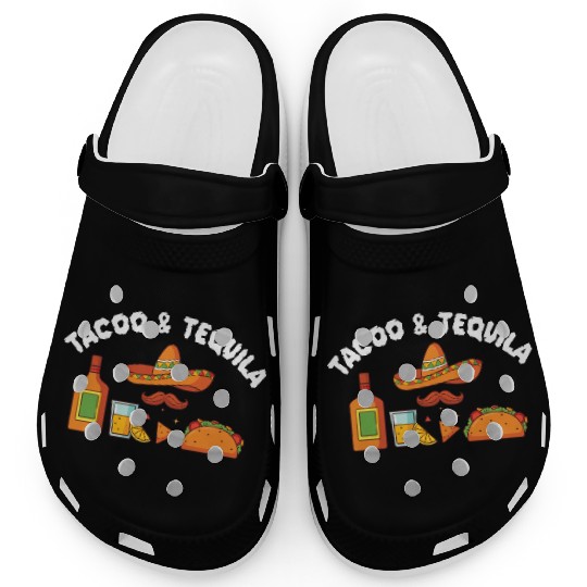Tacos & Tequila Funny Taco Lover Saying Slogan Clogs