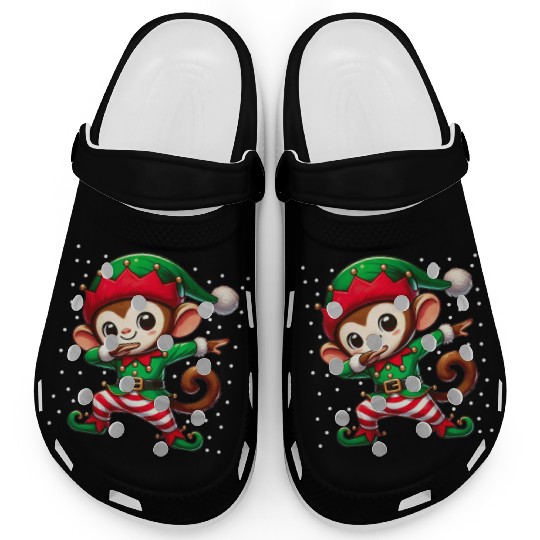 Christmas Monkey Elf Funny Monkey Lover Ape Clogs
