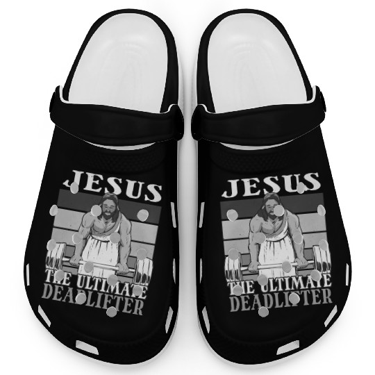 Jesus weightlifting Funny Christian Workout Gym Clogs