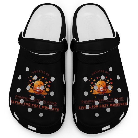 sweater on, pumpkin spice in hand Clogs