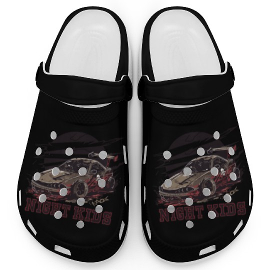 Trashy JDM Street Racer Night Kids Clogs