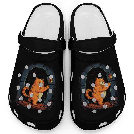 Funny Chubby Red Dungeon Cat Clogs