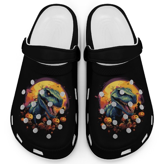 Spooky T-Rex Halloween Dinosaur Costume Clogs