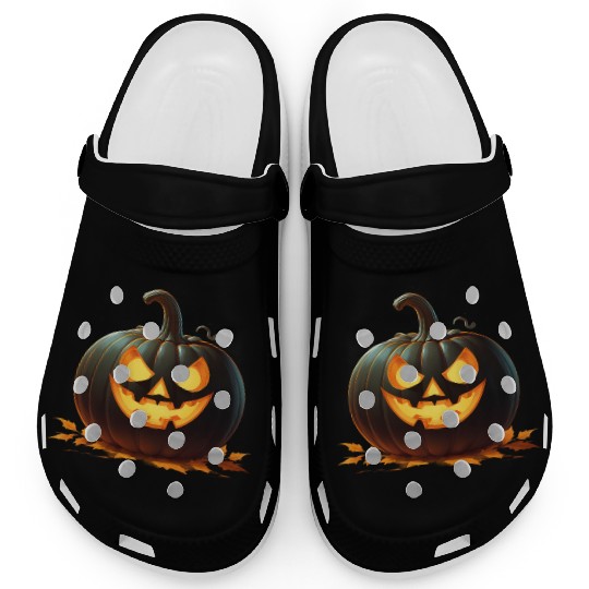 Midnight Glow: Enchanted Halloween Pumpkin Clogs