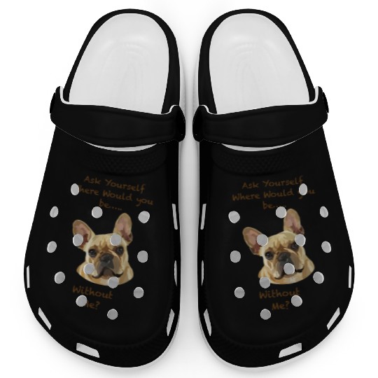 French bulldog Hand Drawn Digital Art Clogs