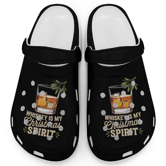 Whiskey Is My Christmas Spirit Cheer Clogs