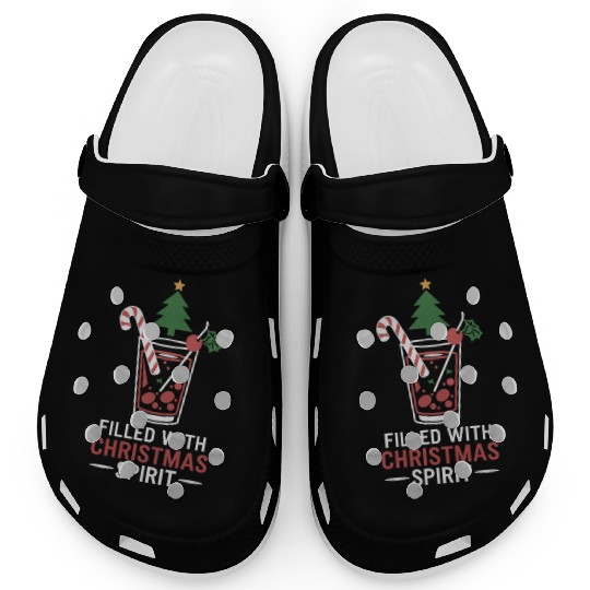 Filled With Christmas Spirit Festive Drink Design Clogs