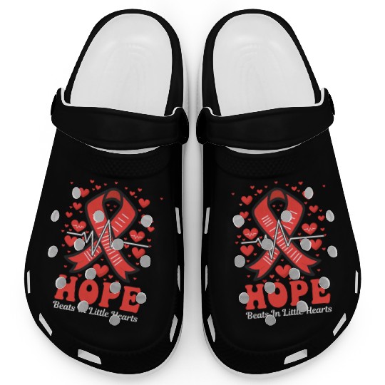 CHD Awareness Hope Beats In Little Hearts Clogs