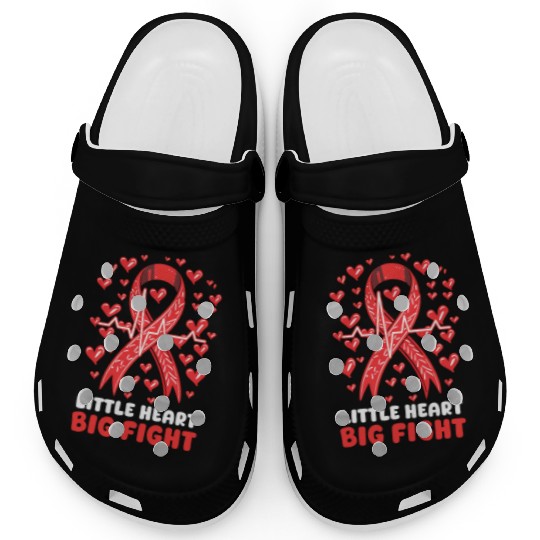 CHD Awareness Little Heart, Big Fight Clogs