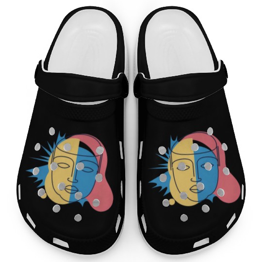 Clogs/ Clogs/ Clogs Face outline art logo