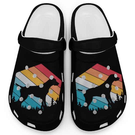 Retro Dog Silhouette German Shorthaired Pointer Clogs