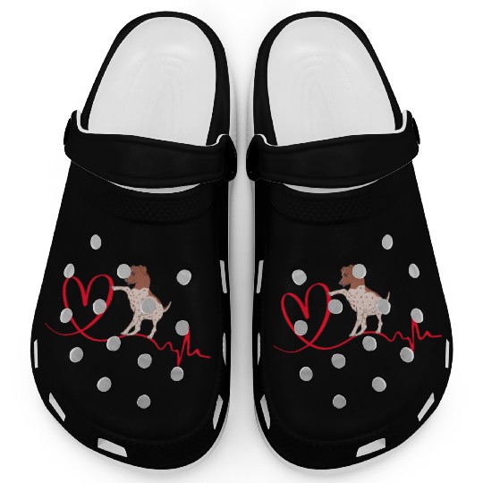 Dog Heartbeat I Love My German Shorthaired Pointer Clogs