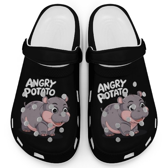 Moo Deng Angry Potato Hippo Fun Clogs