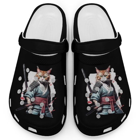 Fearless Samurai Cat Clogs
