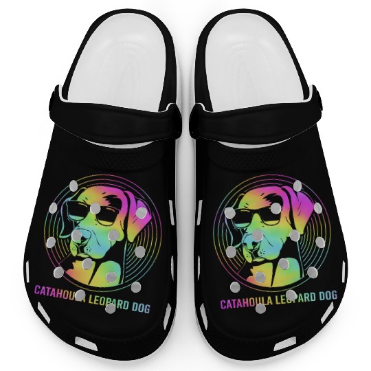 Funny Catahoula Leopard Dog With Sunglasses Clogs