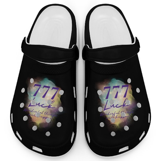 Angel Numbers Luck Mindful Quote 777 Clogs