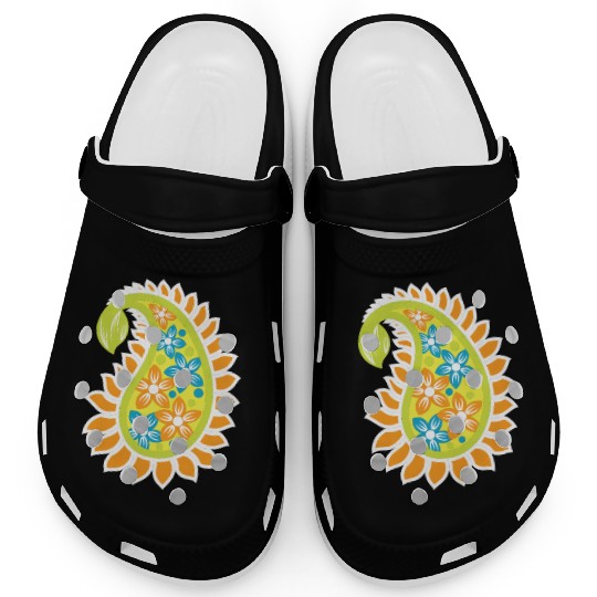Vibrant Floral Paisley Pattern Clogs