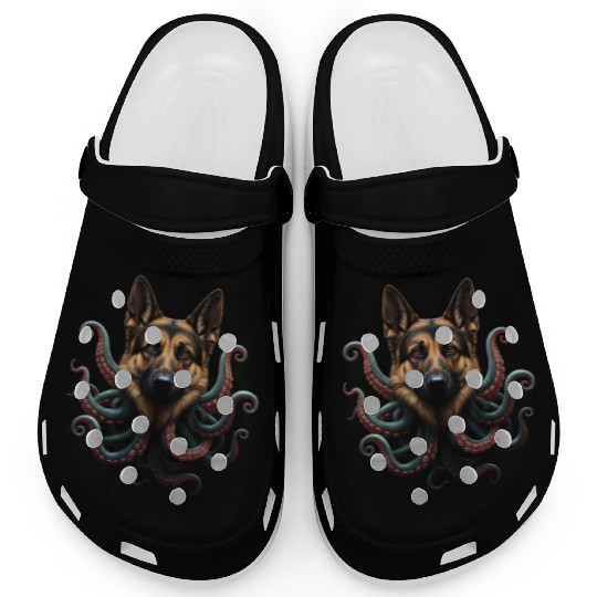 GERMAN SHEPHERD KRAKEN: DEEP SEA DEFENDER Clogs