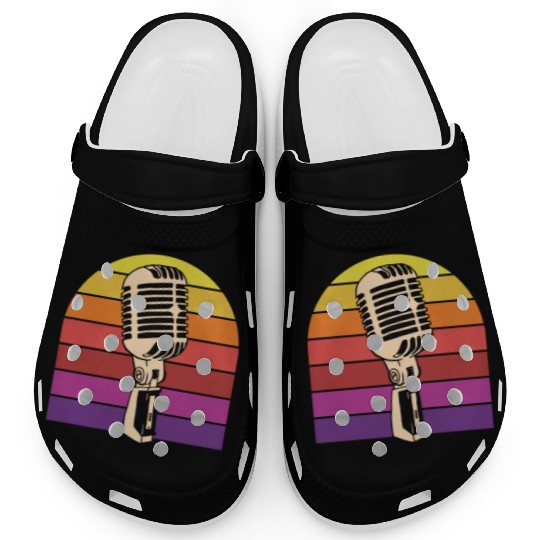 Vintage Microphone Retro Sunset Clogs