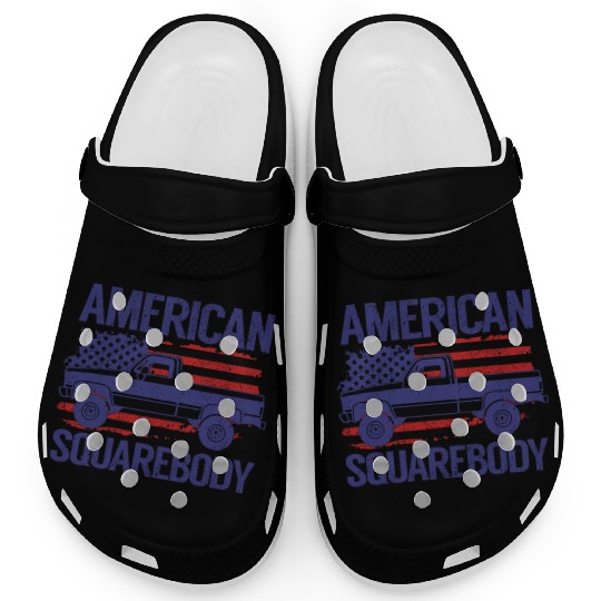 Classic C10 American Square Body Truck USA Flag Clogs