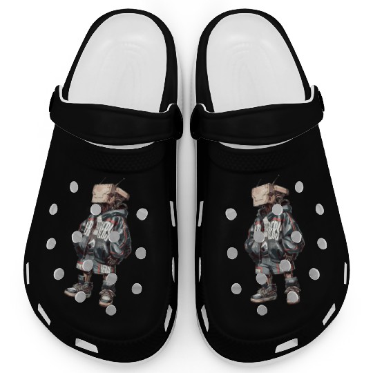 futuristic robot with a streetwear-inspired Clogs