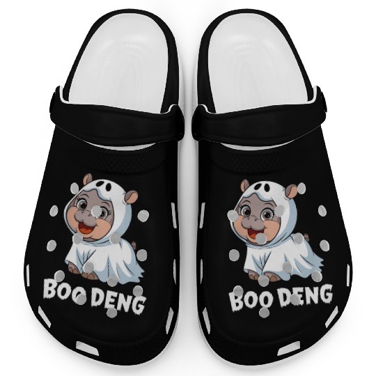 Boo Deng Hippo Ghost Costume Fun Clogs