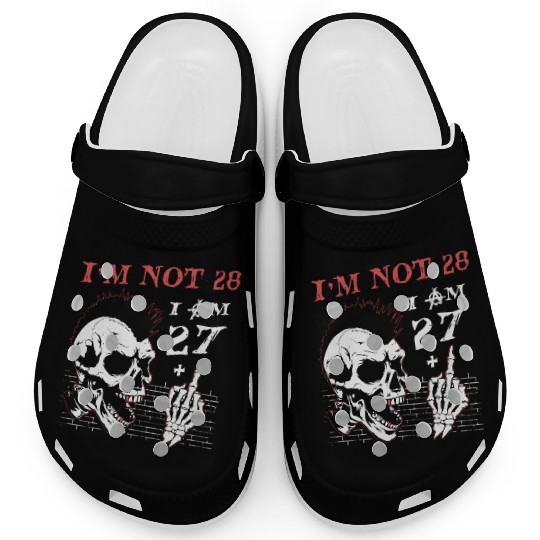 I Am 27 Plus Middle Finger - 28th Birthday Clogs