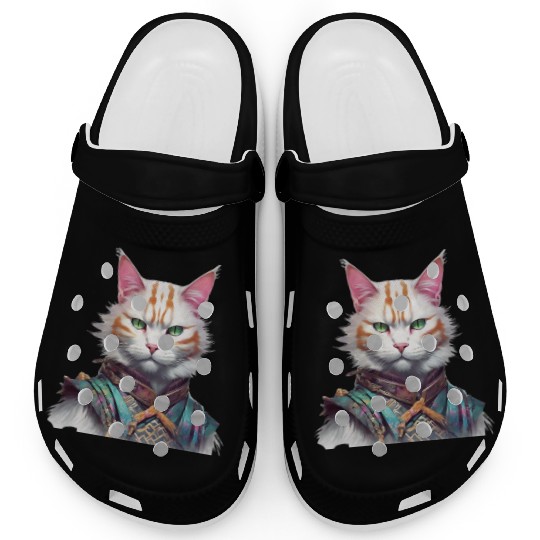 Samurai Cat Guardian Clogs