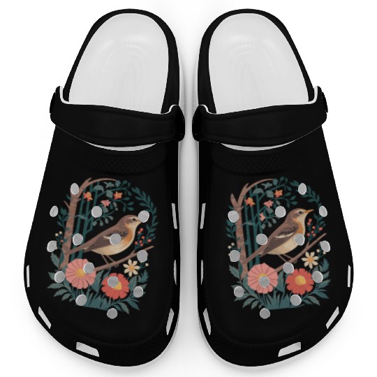 Cottagecore Bird and Floral Harmony Clogs
