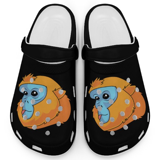 Monkey Lover Golden Snub Nosed Monkey Face Clogs