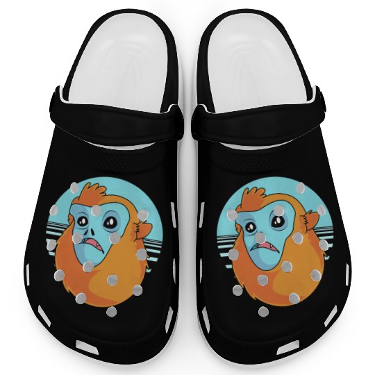 Funny Monkey Face Golden Snub Nosed Monkey Clogs