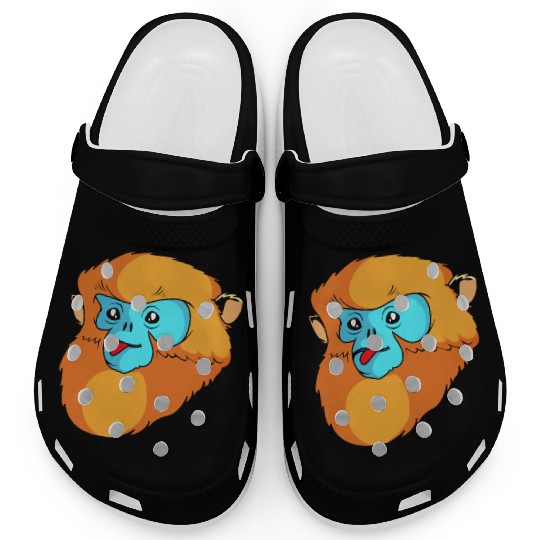 Cute Monkey Face Golden Snub Nosed Monkey Lover Clogs
