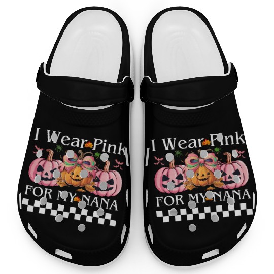 I Wear Pink For My NANA Retro Breast Cancer Design Clogs