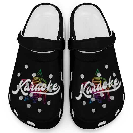 Colorful Karaoke Microphone Design Clogs