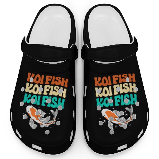 Retro Colorful Koi Fish Japanese Koi Carp Fish Clogs