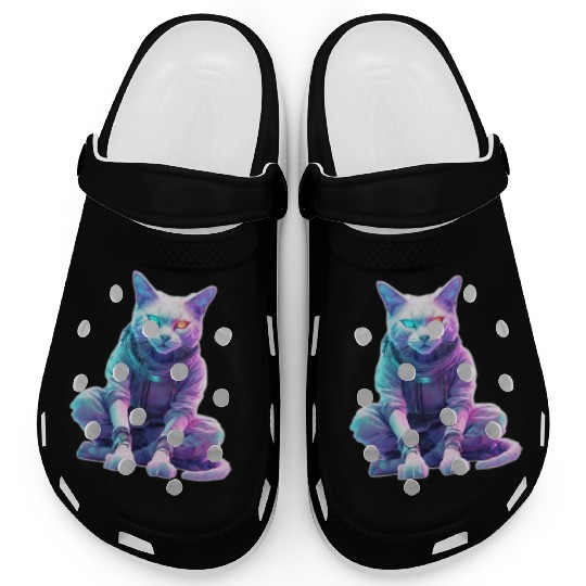 Futuristic Cyberpunk Cat Clogs