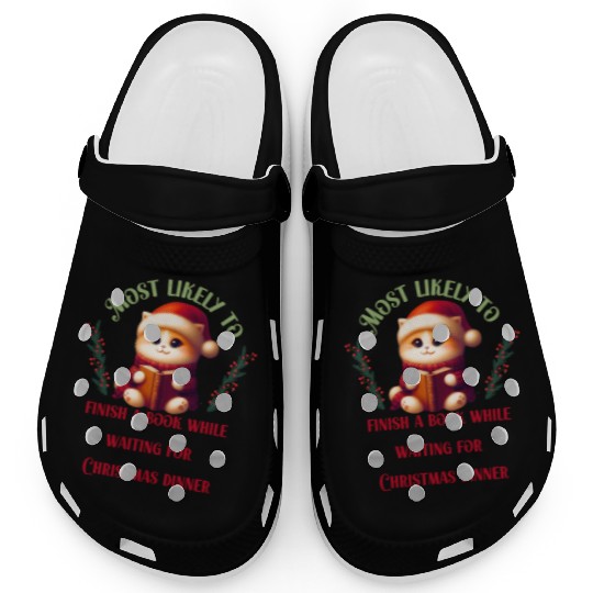 Most Likely To Christmas Bookish Quotes Clogs
