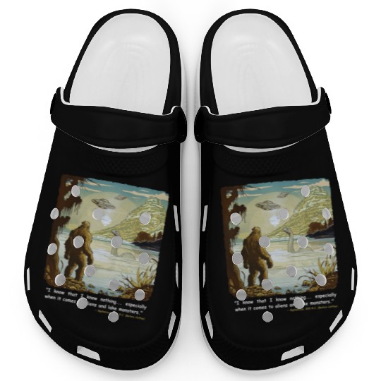 Funny Bigfoot Philosophy Loch Ness Monster UFOs Clogs