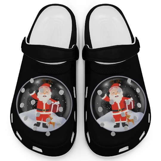Santa’s Joy: Christmas Snow Globe Clogs