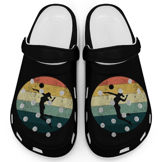 Retro Volleyball Girl Clogs
