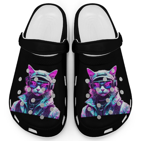 Mystical Cyberpunk Bad Cat Clogs