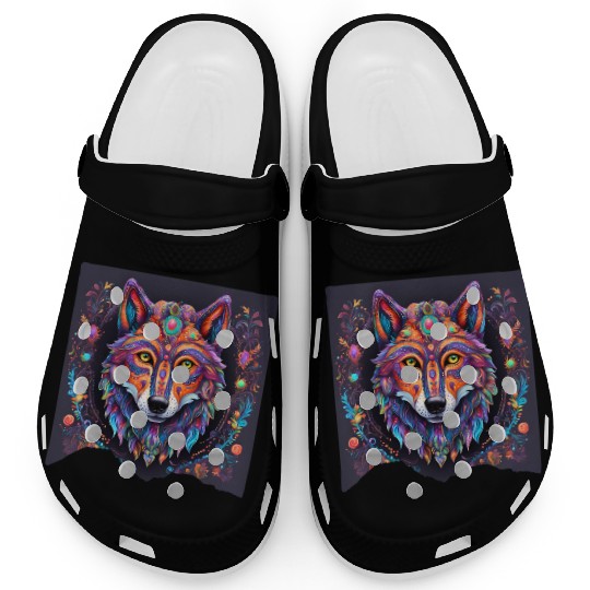 Halloween Wolf Alebrije Clogs