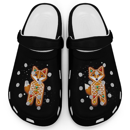 Fox gingerbread style - creative Christmas motif Clogs
