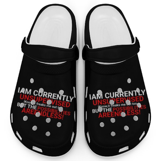 I'm Currently Unsupervised Novelty Graphic Sarcast Clogs