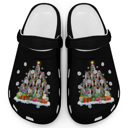 Irish Wolfhound Dog Ugly Christmas Tree Santa Hat Clogs