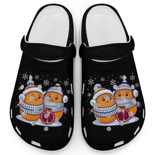Cozy Winter Fruits: Oranges & Pomegranate Clogs