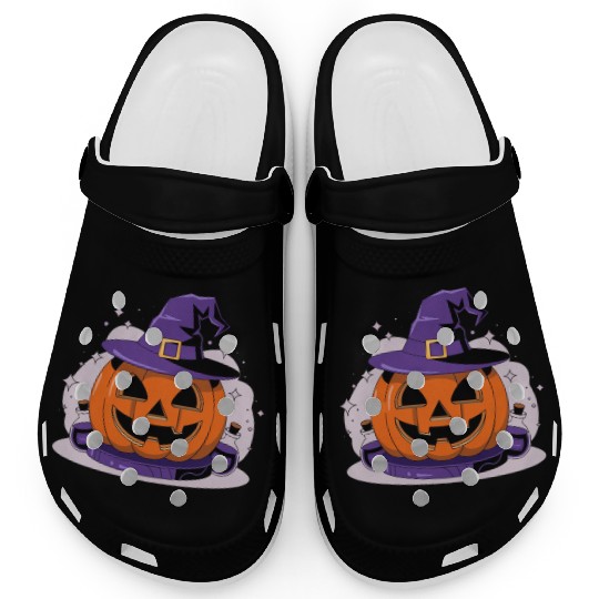 Witchy Jack-O'-Lantern Clogs